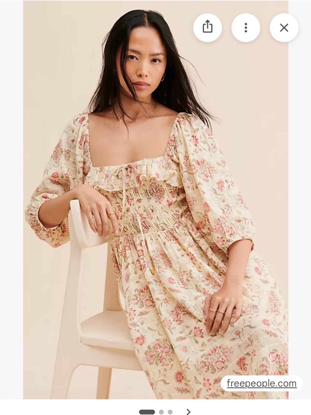 Free People Oasis Printed Midi Dress with Floral Print - Picture 3 of 7